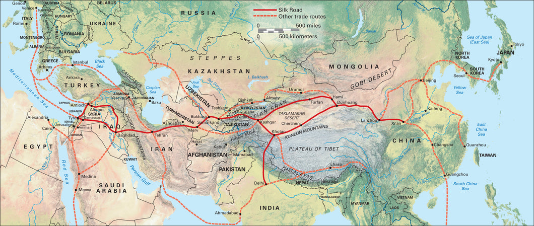 Along the Silk Road (wall map)